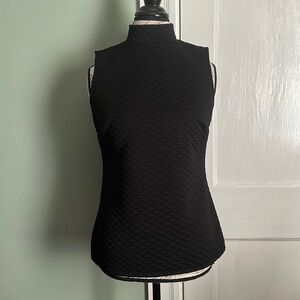 APT. 9 Black Sleeveless Quilted Mock Neck Top